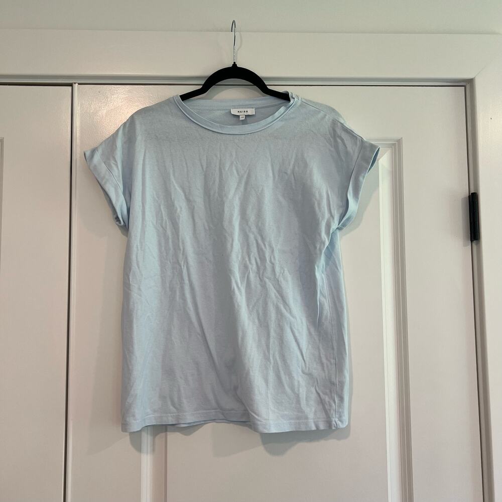 Reiss Women's Light Blue 100% Cotton T Shirt‎ Size XS